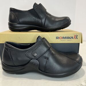Romika NEW Black Maddy Leather Casual Comfort Shoes Slip On EU 36 US 5 -‎ 5.5
